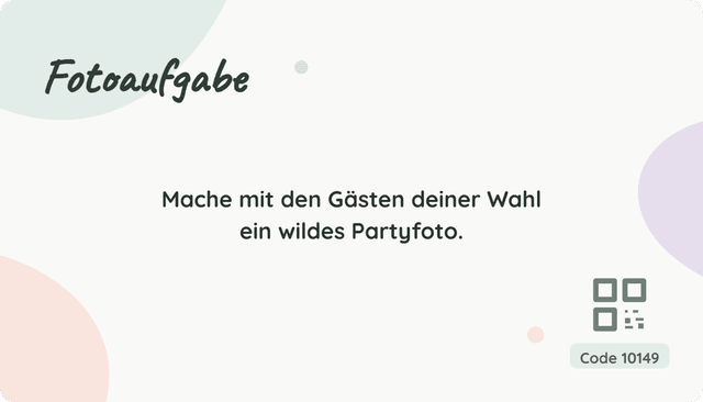 Beispiel einer Fotoaufgaben-Karte mit Code